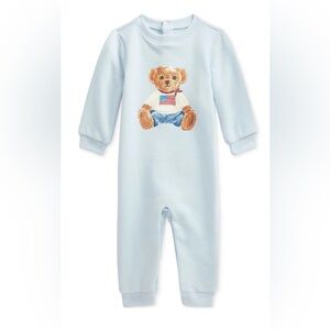 Ralph Lauren Light Blue Teddy Bear Footie